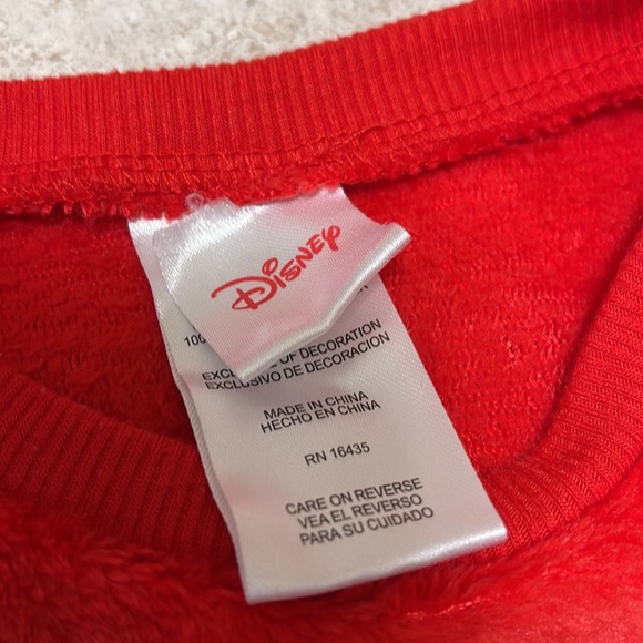 DISNEY FAUX FUR SWEATSHIRT WITH SANTA MICKEY APPLIQUÉ & EMBROIDERED SNOWFLAKES - Picture 5 of 7